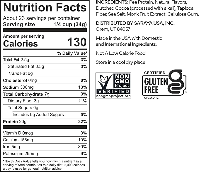 Recovery Plant Based Protein Powder Chocolate Flavor - 20g Complete Vegan Protein 0g Sugar 130 Calories Supports Muscle Recovery &amp Strength Dairy Free Gluten Free 1.75 lb