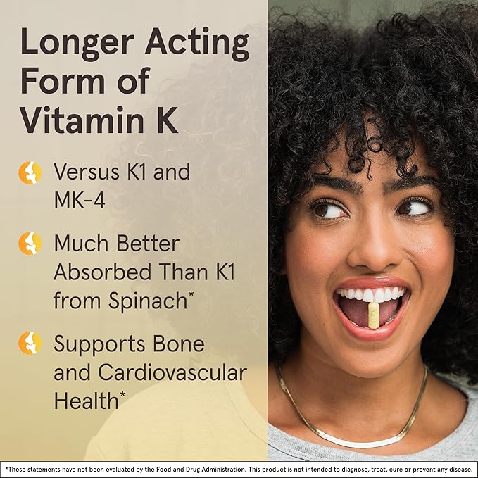 Jarrow Formulas MK-7 90 mcg - Bioactive Form of Vitamin K2-120 Servings (Softgels) - for Bone &amp Cardiovascular Health - Vitamin K2 MK-7 Dietary Supplement - Gluten-Free
