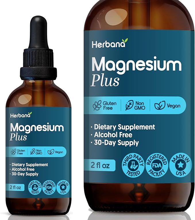 Magnesium Complex Plus 2 fl oz Liquid Drops - Advanced Magnesium Citrate Glycinate L-threonate with Vitamins B6 D C Supplement - High Potency 100% Absorption - 30-Day Supply