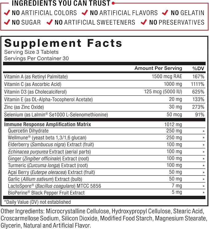 Force Factor Immunity Immune Support Booster with Elderberry and 1000mg of Vitamin C Plus Vitamin D Zinc Probiotics Antioxidants and Echinacea for Immune Health Defense 90 Count (Pack of 3)