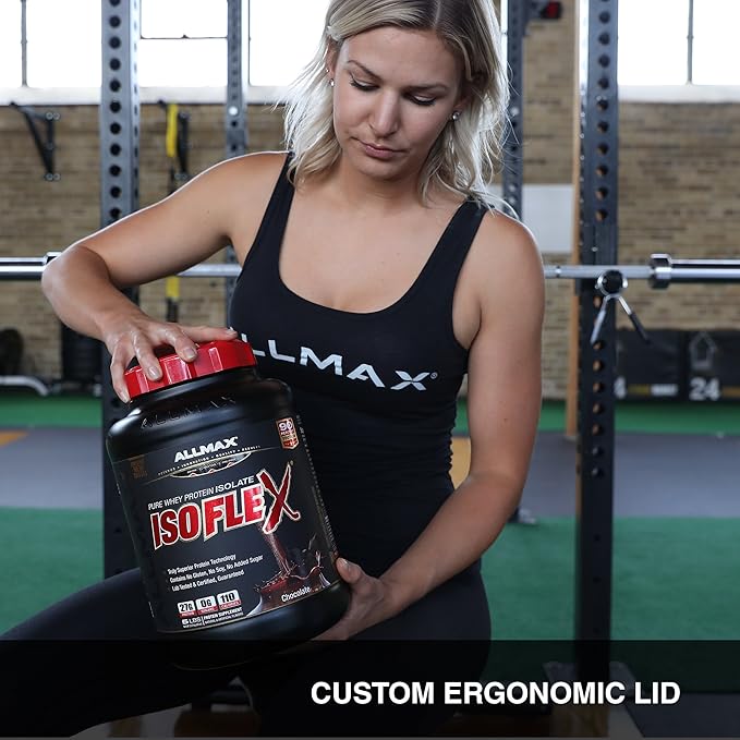 ALLMAX ISOFLEX Whey Protein Isolate Vanilla - 2 lb - 27 Grams of Protein Per Scoop - Zero Fat &amp Sugar - 99% Lactose Free - Gluten Free &amp Soy Free - Approx. 30 Servings