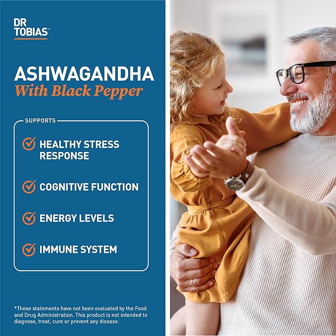 Dr. Tobias Omega 3 Fish Oil and Ashwagandha Capsules Support Overall Wellness &amp Balanced Energy &amp Resilience Non-GMO