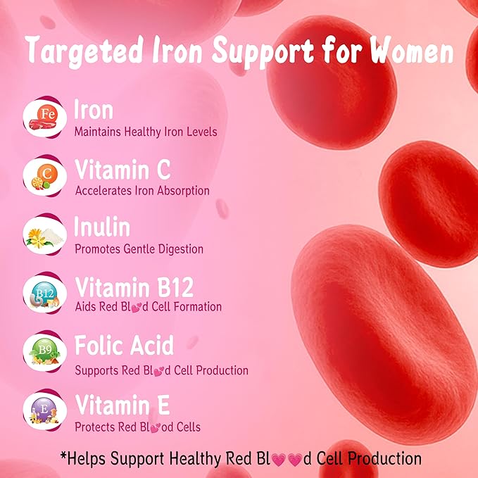 Vitamin K2 MK-7 Gummies 100mcg Supplement for Bone &amp He-Art Support +Iron Gummies Iron Supplement for Women 27mg Ferrous Sulfate