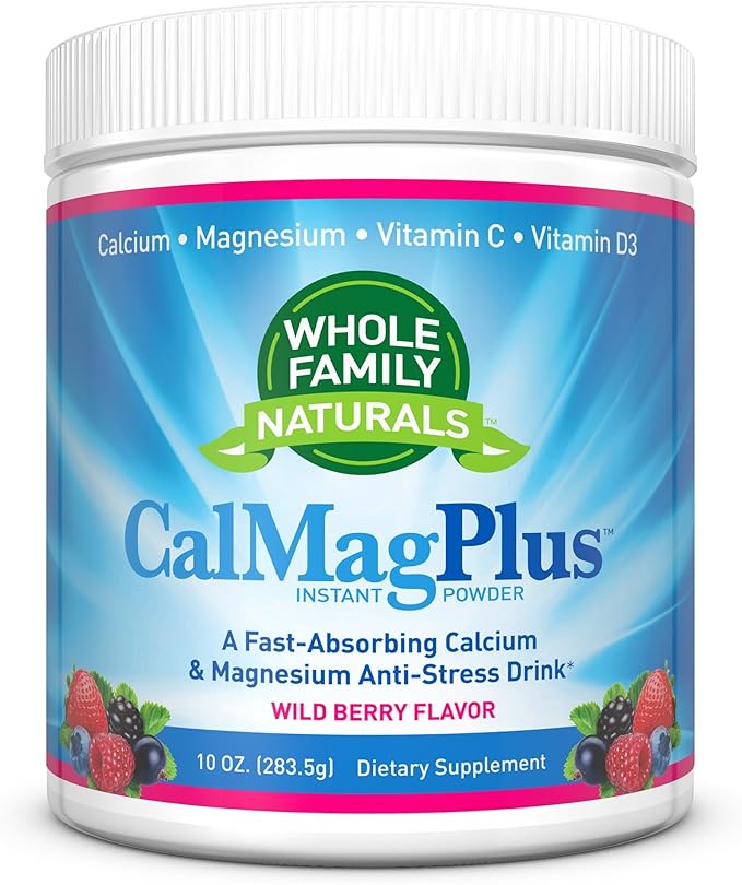 Calcium Magnesium Powder Supplement - CalMag Plus with Vitamin C &amp D3 - Supports Relaxation Sleep &amp Muscle Recovery - Natural Calm Calcium &amp Magnesium Powder - Stress Relief Cal Mag