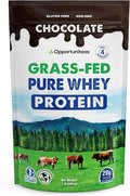 Opportuniteas Grass Fed Whey Protein Powder Concentrate - Chocolate - Pure Protein Supplement - Non GMO Hormone Free &amp Gluten Free - 1lb