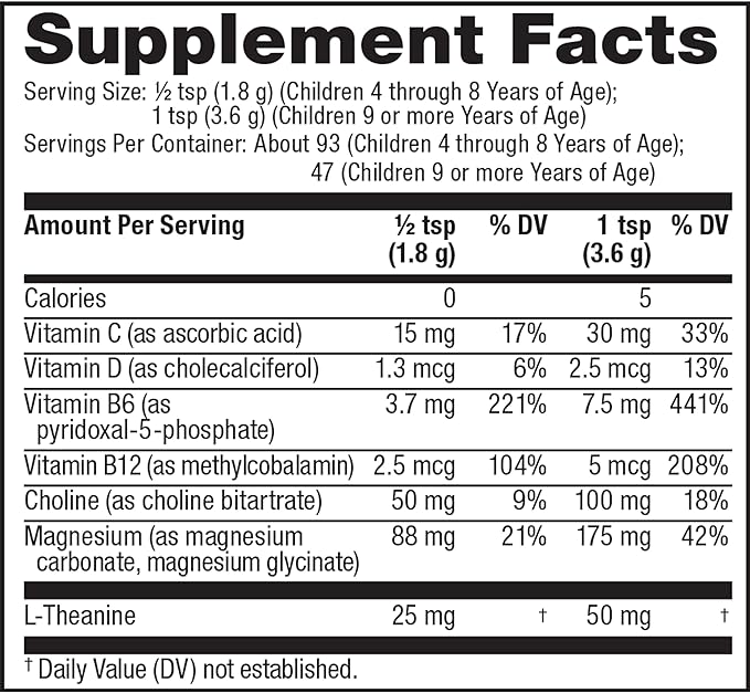 Natural Vitality Calm Mind Magnesium Citrate + L-Theanine Powder Supports a Healthy Response to Stress Gluten Free &amp Vegetarian Honey Chamomile 12 oz.