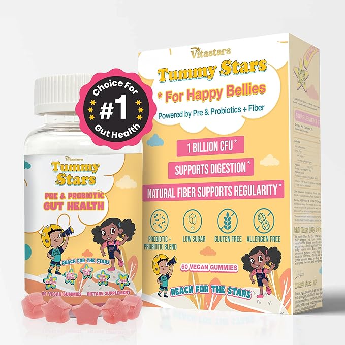 Kids Growth &amp Gut Health Bundle – Daily Multivitamin Gummies + Prebiotic and Probiotic Gummies – Gluten Free Vegan 2 Pack