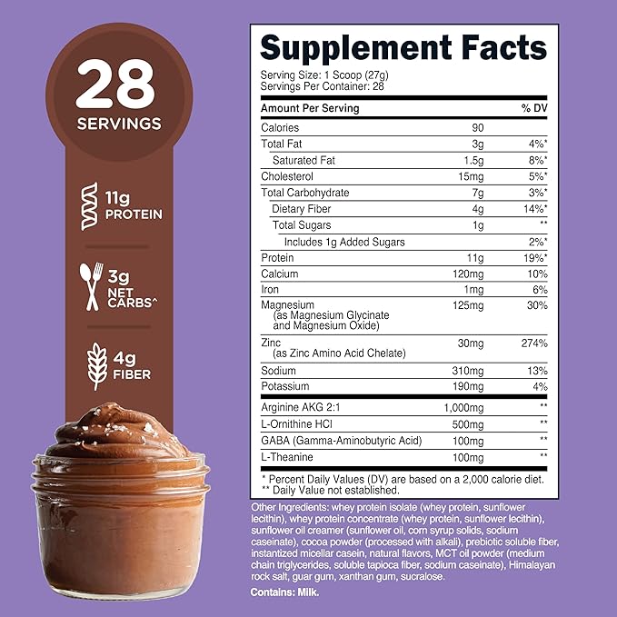 TransformHQ Nighttime Shake Sleep + Protein Blend 28 Servings Chocolate Mousse Flavor