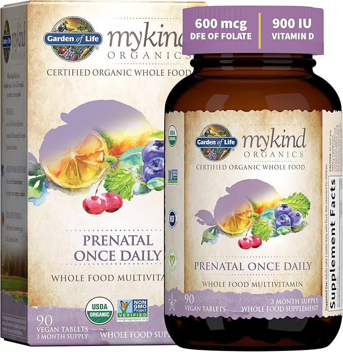 Garden of Life Organics Prenatal Vitamin: Folate for Energy &amp Healthy Fetal Development &amp - Dr. Formulated Probiotics Once Daily Prenatal - Acidophilus and Bifidobacteria Probiotic Support