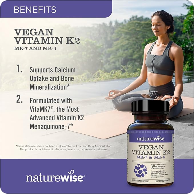 NatureWise Vitamin D3 5000IU (125mg) 360 Count + Vitamin K2 MK-7 100mcg and MK-4 500mcg 90 Count - Bundle for Bone &amp Heart Health - Gluten Free Non-GMO Halal Gelatin- 1 Year Supply