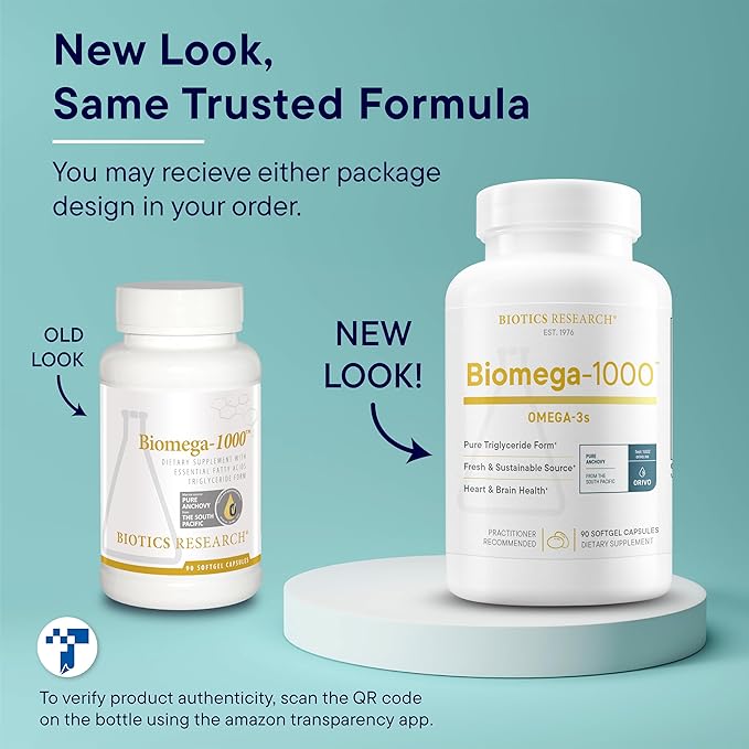 Biotics Research Biomega-1000™ Omega 3 Fish Oil With EPA 529mg / DHA 353mg– Omega-3 Fatty Acids 1000 mg- Highly Concentrated Fish Oil 90 Days Servings–Supports Immune Brain &amp Heart Health–90 Soft