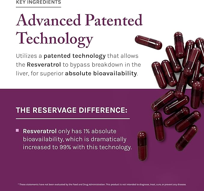 Reserveage Beauty Resveratrol Plus+ 500 mg - Rapid-Release Resveratrol Capsules with Quercetin for Immune System Brain Health &amp Cellular Health - Gluten-Free &amp Vegan - 30 Veggie Capsules