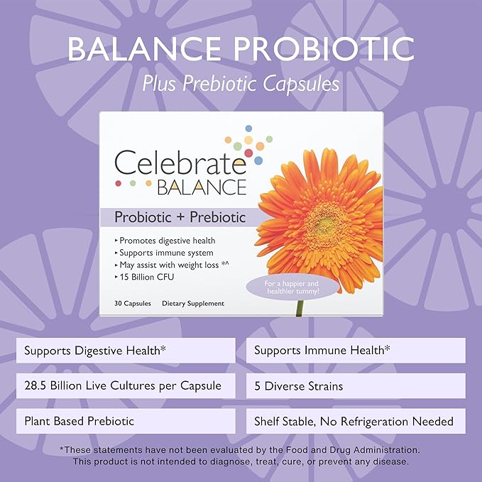 Celebrate Vitamins CelebrateONE Bariatric Multivitamin 18mg Iron &amp Balance Probiotic + Prebiotic Capsules Bundle – Supports Digestive Health Iron Levels &amp Maximum Nutrient Absorption for Bar