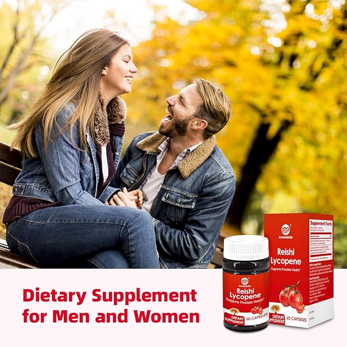 Lycopene Supplement for Men 100mg Lycopene Capsule with 200mg Reishi Mushroom for Overall Health 2 Month Supply Non-GMO &amp Gluten Free Vegan 60 Rapid Release Capsules