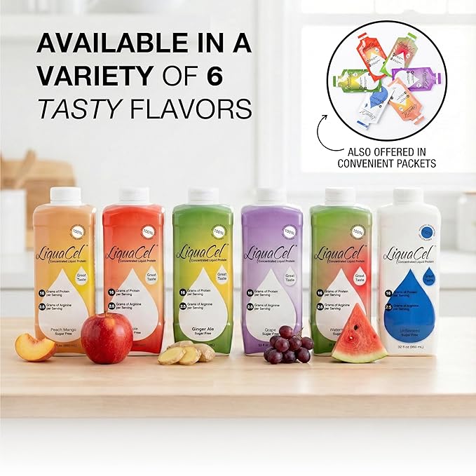 LiquaCel Concentrated Liquid Protein Unflavored Ready-to-Drink 16g Hydrolyzed Collagen Protein and 2.5g Arginine Per 1oz Serving Sugar &amp Gluten Free 32 fl oz Bottle