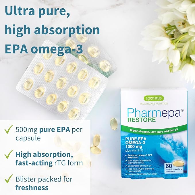Pharmepa Restore &amp Longvida Lipidated Curcumin 500mg Bundle 1000mg Pure EPA Omega-3 Fish Oil &amp Ultra Bioavailable Curcumin by Igennus