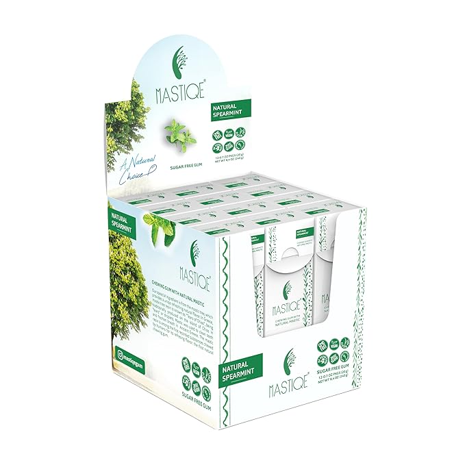 Mastiqe Sugar Free Hard Chewing Gum with Natural Mastic (Spearmint)