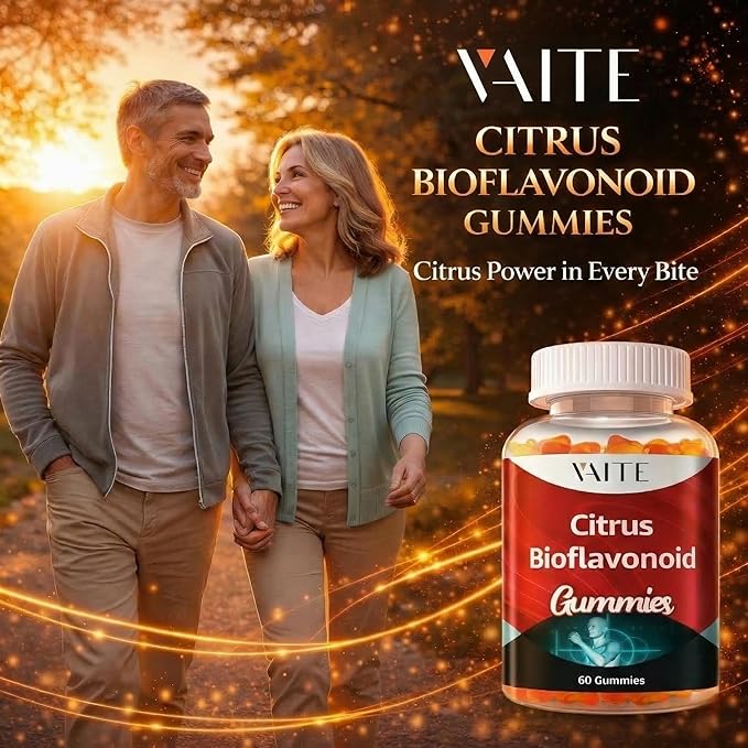 VAITE Citrus Bioflavonoid Complex Supplement 1000mg – Antioxidant Properties Citrus-Derived Bioflavonoids Sugar-Free Chewable Formula Non-GMO Gluten-Free Soy-Free Daily Use 60 Gummies