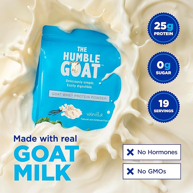 Grass Fed Whey Protein Powder Chocolate 1.5 lb – Made from Goat Milk Easy to Digest Clean Taste Non-GMO Gluten-Free &amp Versatile Chocolate Whey Protein Powder Made in USA