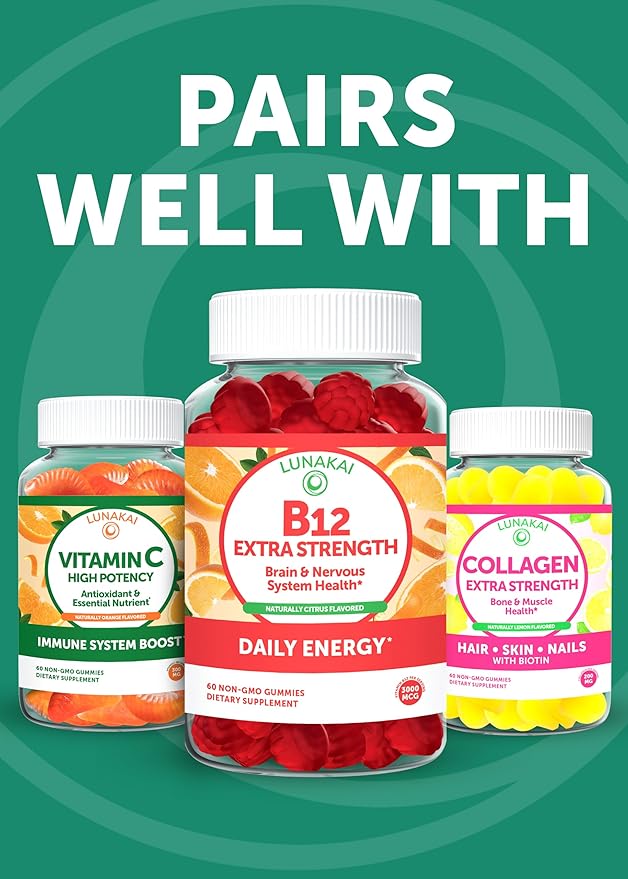 Lunakai USA Made Vitamin D3 Gummies 2000 IU - Non-GMO Gluten-Free Vitamin D Gummies for Women &amp Men - Bone Immune &amp Energy Support 60ct