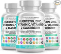 Q Defend Quercetin Supplement with Zinc Vitamin C Vitamin D Elderberry Turmeric Black Pepper Garlic Ginger Sea Moss Lysine Stinging Nettle Reishi Immune Support 60 Capsules Pack of 3 by Clean Nutra