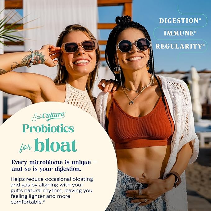 Enzymedica SubCulture Probiotics for Gas &amp Bloating 50 Billion CFU Supports Immune &amp Digestive Health Regularity &amp Gut Flora 30 Count