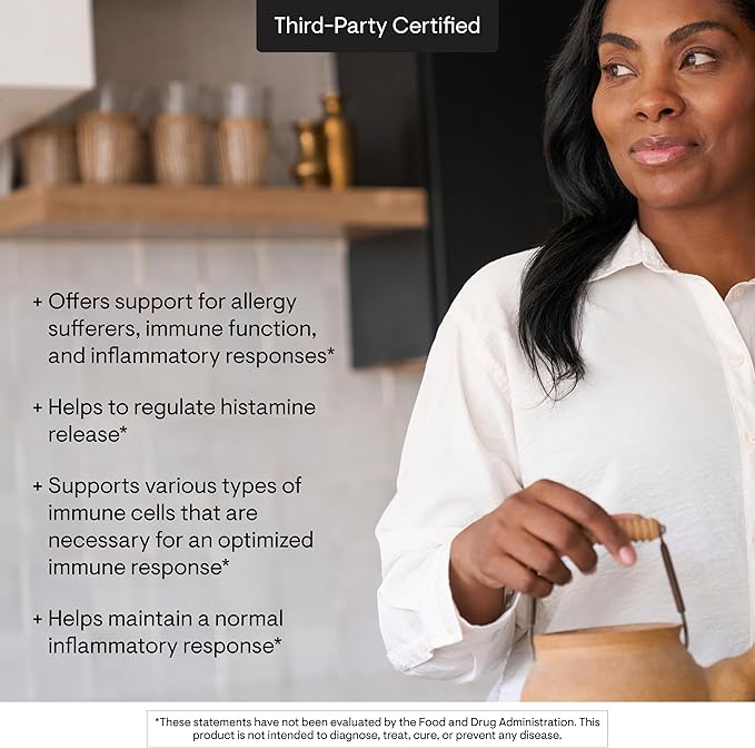 THORNE - Quercetin Complex - Antioxidant Supplement with Bromelain for Immune Health Respiratory Support &amp Seasonal Allergy Relief* - Third-Party Certified - Gluten Dairy &amp Soy-Free - 60 Cap