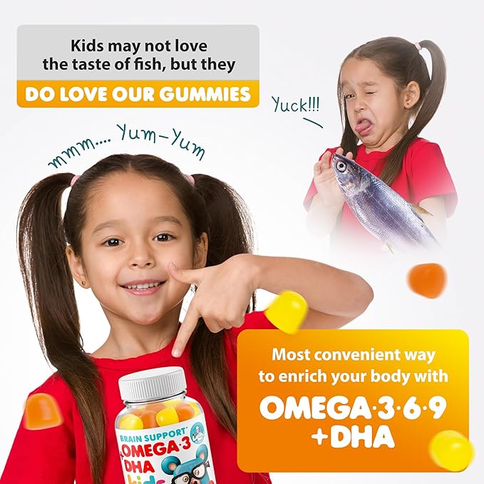 DR. MORITZ Vegan Omega 3 Gummies for Kids and Toddlers (90 Count) Omega 3 Kids Gummies for Brain and Heart Health No Fish Oil and Gluten Free
