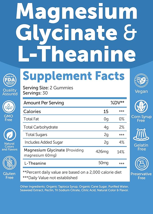 Lunakai USA Made D3+K2 with Calcium &amp Magnesium Glycinate + L-Theanine Gummies Bundle – 60 Non-GMO Gummies Each
