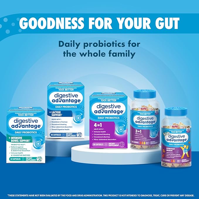 Digestive Advantage Lactose Defense Capsules (96 Count In A Box) Helps Breaks Down Lactose and Defend Against Digestive Upset Supports Digestive and Immune Health CFUs