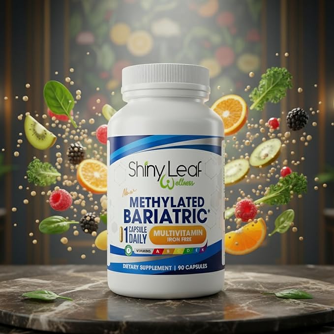 Shiny Leaf Methylated Bariatric Multivitamin Without Iron – Vitamins for Gastric Bypass &amp Sleeve 1 Daily Capsule W Methylated Folate B12 A C D K &amp More. Vegetarian Soy-Free USA Made (9