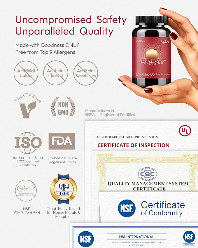 Hair Skin &amp Nails Gummies - 6000 mcg Biotin Vitamins &amp Minerals Supplement - Plant-Based Vegetarian No Artificial Flavors - Ginseng Herbs Gummy - 60ct