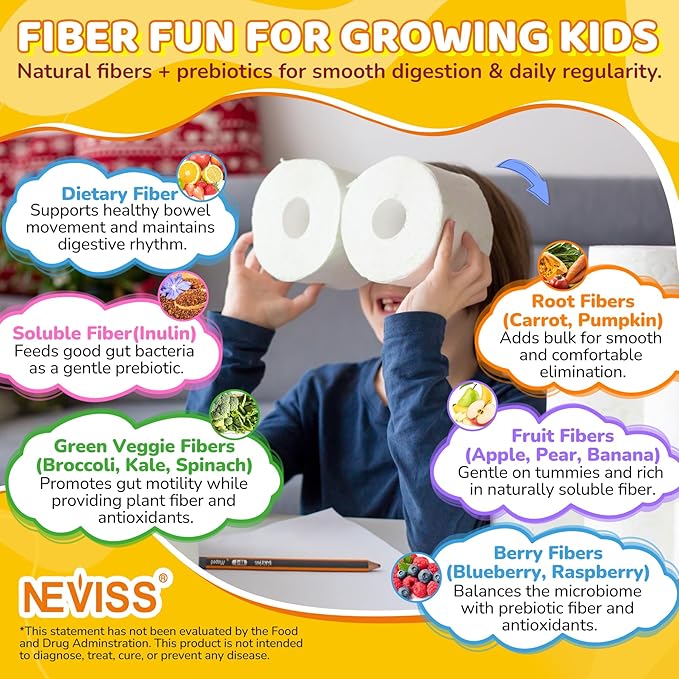 Kids Probiotic + Prebiotic Fiber Gummies 5G 12 Billion CFU Probiotic &amp Veggie Fruit Fiber + Kids L-Methylfolate Gummies Active 5-MTHF + Methyl B12 Vitamin B6 B2 Choline Vegan Omega 3 DHA &am