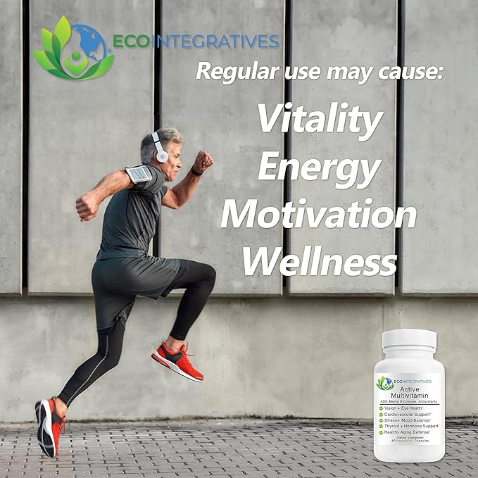 Active Multivitamin | ADK Methyl B Complex Antioxidants | Quatrefolic Folate Methyl B12 P5P Vitamin D3 K1/K2 | 60 Vegetarian Capsules