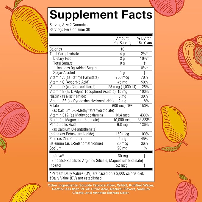 MaryRuth's Multivitamin + Hair Growth Gummies | with Lustriva® | Biotin 10000mcg | B Vitamins | Formulated for Thicker Hair Wrinkles Fine Lines Skin Care | Ages 18+ | 30 Servings (Pack of 2)
