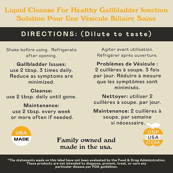 Complete Natural Products Gallbladder Support Liquid 16oz Supplement - Apple Cider Vinegar Formula with Turmeric Beet Milk Thistle Enzymes Digestive Cleanse Aid for Liver Health USA Made Kosher