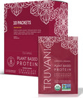 Truvani Vegan Pea Protein Powder | Chocolate Strawberry | 20g Organic Plant Based Protein | Single Serving Travel Packets | 10 Servings | Keto | Gluten &amp Dairy Free | Low Carb | No Added Sugar