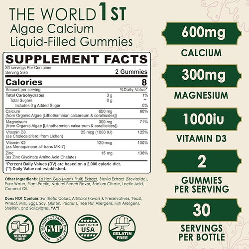 1 Pack Plant Based Calcium Gummies &amp Sulforaphane with Glutathione Gummies