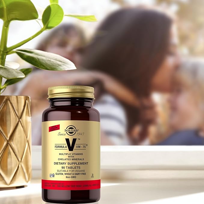 Solgar Formula VM-75 90 Tablets - Multivitamin with Chelated Minerals - Vitamin A B6 B12 C D E - Biotin Magnesium Calcium Iron Zinc - Vegan Gluten Free Dairy Free Kosher - 90 Servings