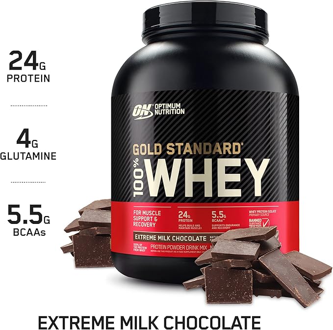 Optimum Nutrition Gold Standard 100% Micellar Casein Protein Powder &amp Gold Standard 100% Whey Protein Powder Extreme Milk Chocolate 5 Pound (Packaging May Vary)