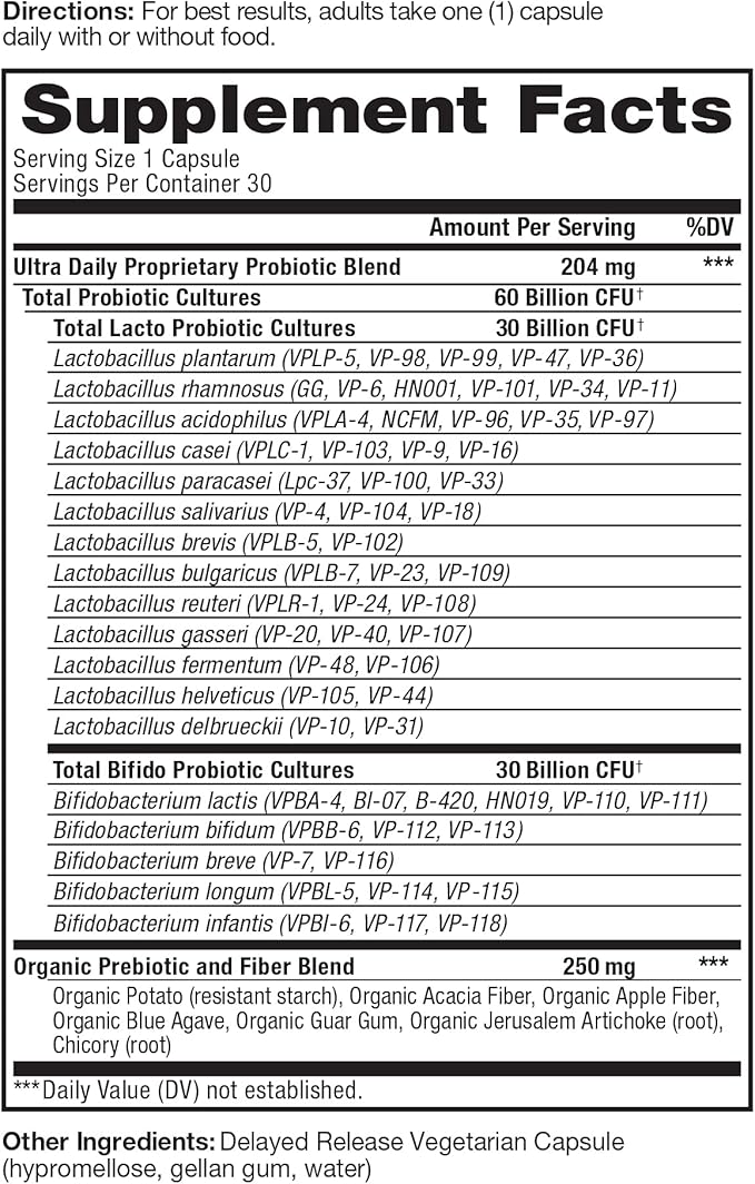 Vital Pro Naturals - Ultra Daily Probiotic Plus Prebiotics 30 Capsules