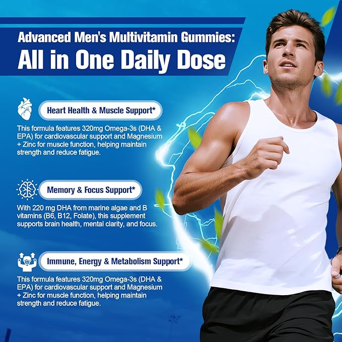 Men’s Multivitamin Gummies &amp Lithium Orotate Complex Bundle Omega-3 Magnesium