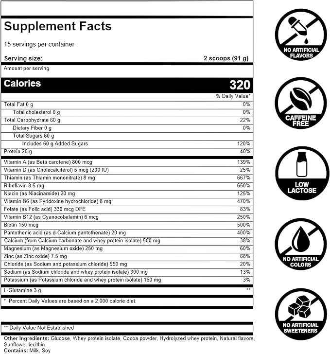FIRST ENDURANCE Ultragen Workout Recovery Drink Powder Protein Mix Boosts Energy Accelerates Recovery | Chocolate 15 Servings