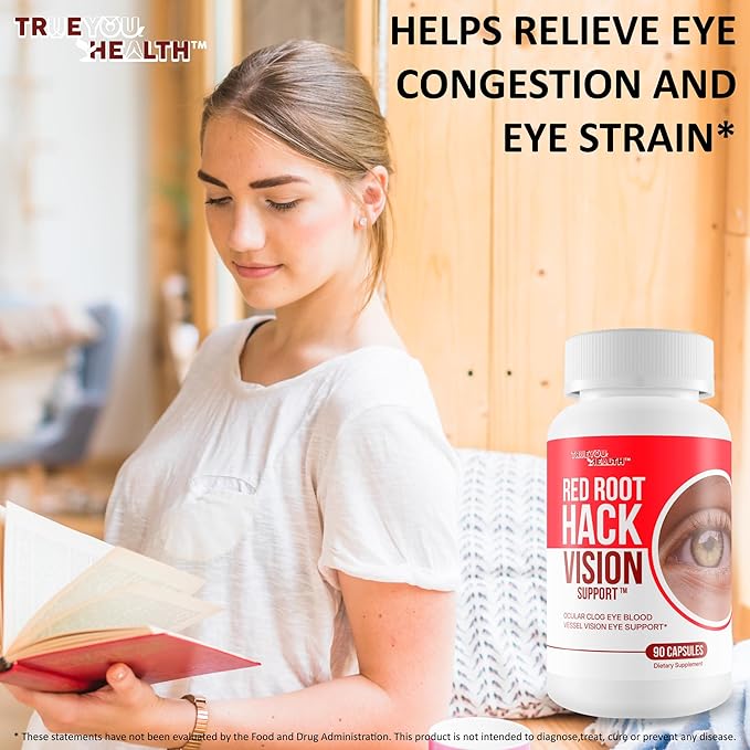 Red Root Hack Vision Supplement - Our Best Eye Pills for Ocular Clog - Vision Eye Vitamins to Improve Eyesight - Our Best Bloodflow Vision Pills Sight Care Formula with Vitamin A Lutein Zeaxanthin