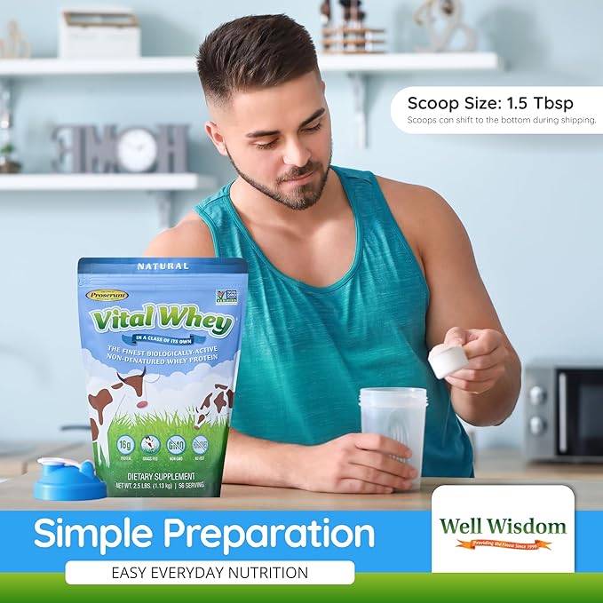 Grass-Fed Whey Protein Powder for Immune Vitality Natural Vanilla 600g (30 Servings) 15g Protein Per Serve Vital Whey Clean Holistic Wellness Nutrition