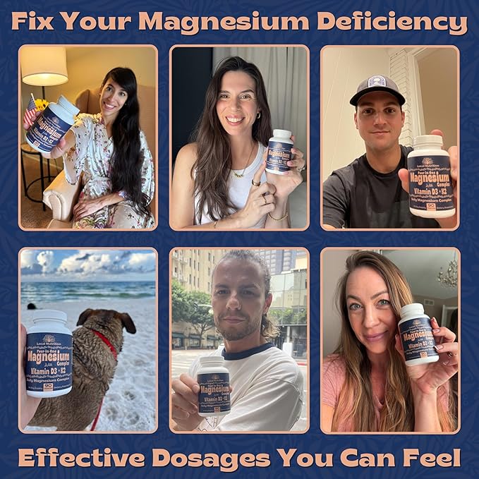 Magnesium Complex 420mg with Vitamin D3 K2 - Four Bioavailable Forms Including Bisglycinate (Glycinate) Malate Taurate and Chloride for Superior Absorption - 90 Capsules Made in USA