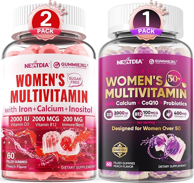 Women 50 Plus Multivitamin Gummies 60 Count + Womens Multivitamin Gummies 120 Count