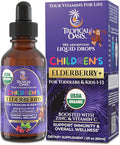 Tropical Oasis USDA Organic Liquid Vitamin Drops with Elderberry Vitamin C and Zinc for Toddlers &amp Kids | Sugar Free | Vegan | Non-GMO | 2 Fl Oz