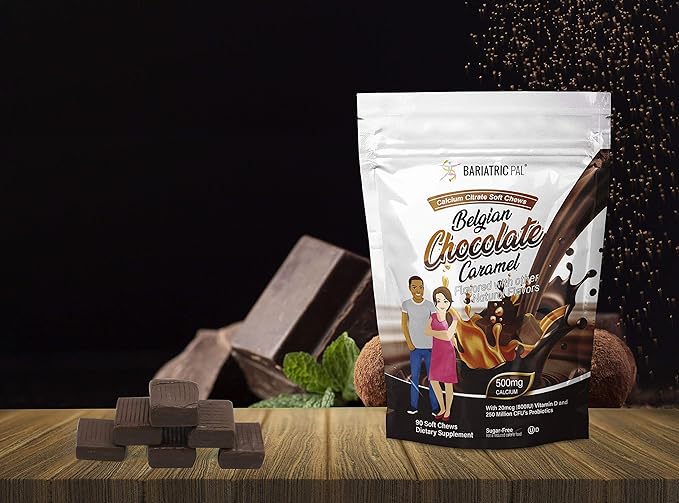 BariatricPal 30-Day Bariatric Vitamin Bundle (Multivitamin ONE 1 per Day! Chewable with 45mg Iron - Mixed Berry and Calcium Citrate Soft Chews 500mg with Probiotics - Belgian Chocolate Caramel)