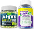 Vegan Omega 3 Gummies 1000mg + Prebiotic Fiber Gummies for Adults 8g